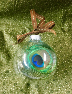 4.5" PEACOCK FEATHER ORNAMENT