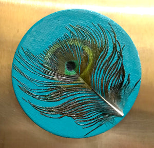 CANVAS PEACOCK MAGNETS