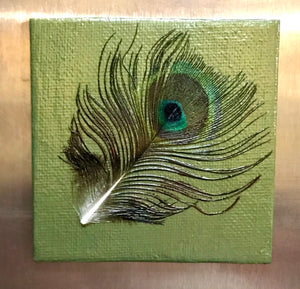 CANVAS PEACOCK MAGNETS